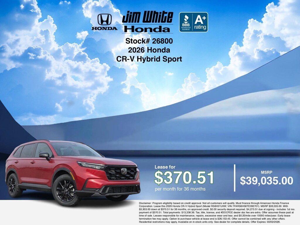 New 2026 Honda CR-V Hybrid Sport SUV