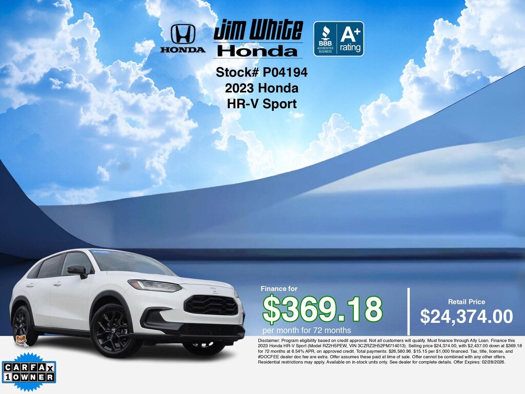 Certified 2023 Honda HR-V Sport SUV