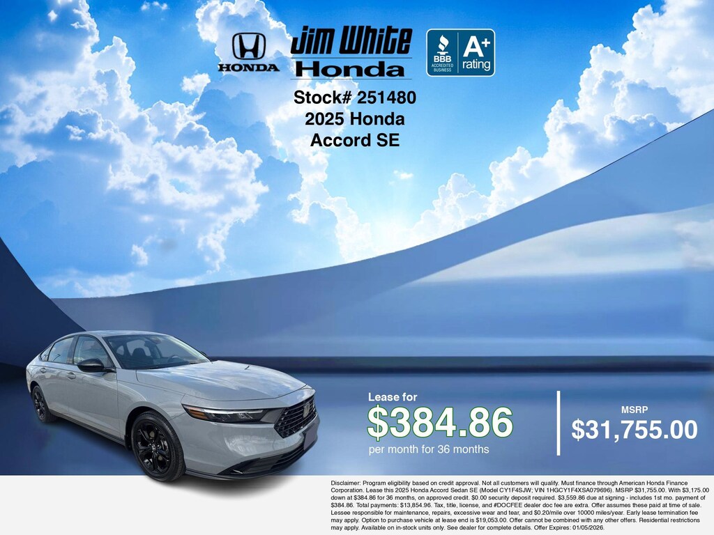 New 2025 Honda Accord SE Sedan