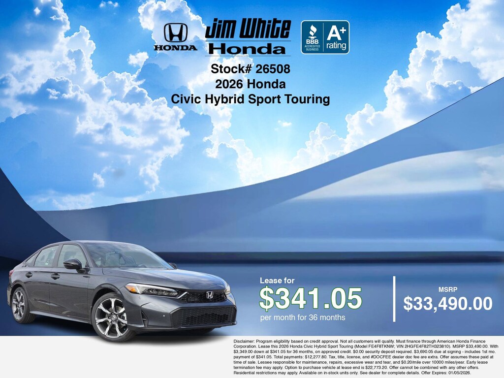 New 2026 Honda Civic Hybrid Sport Touring Sedan