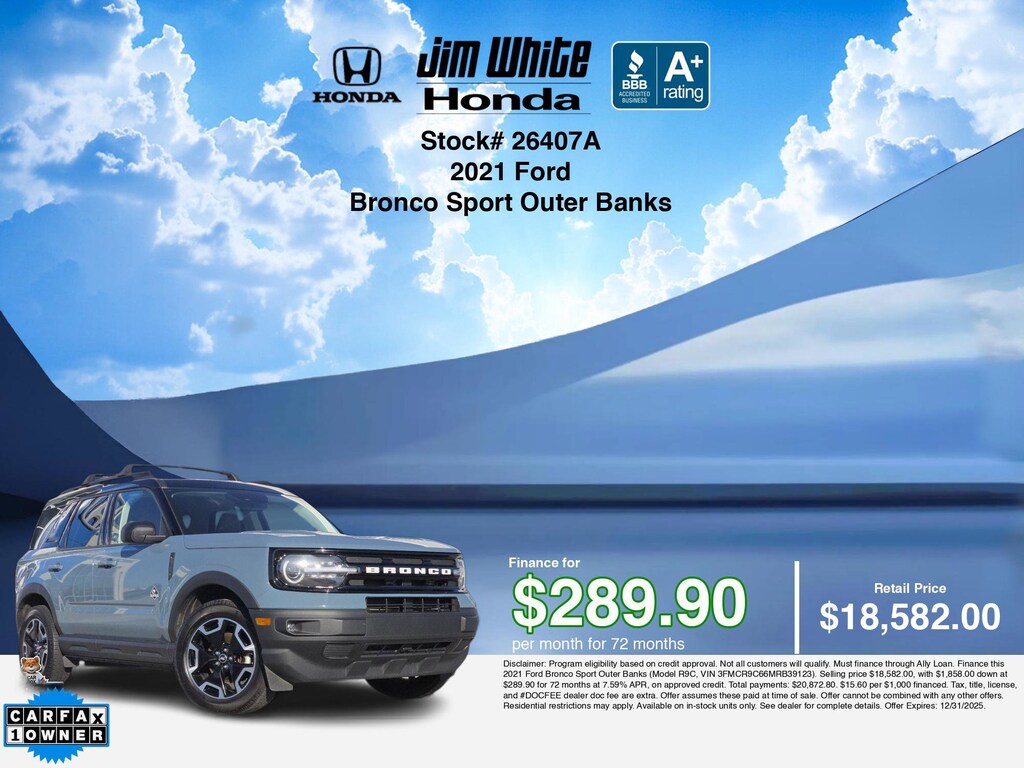 Used 2021 Ford Bronco Sport Outer Banks SUV