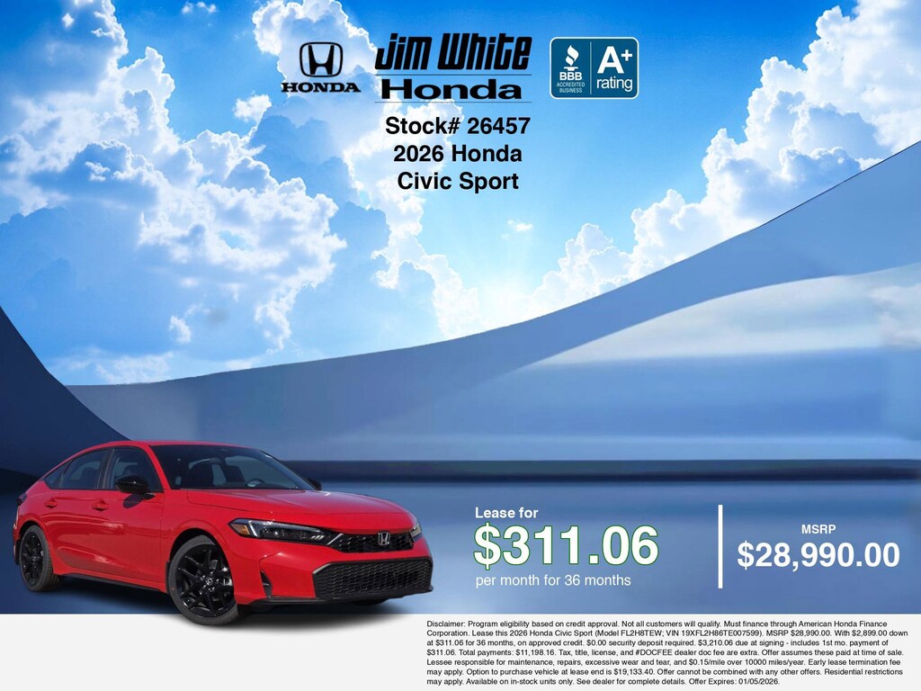 New 2026 Honda Civic Sport Hatchback