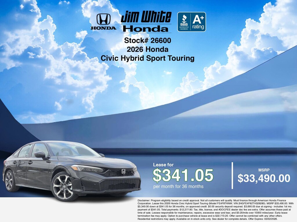 New 2026 Honda Civic Hybrid Sport Touring Sedan