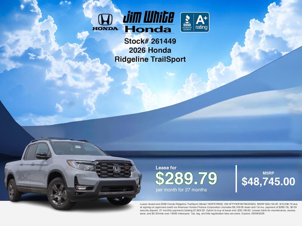 New 2026 Honda Ridgeline TrailSport Truck Crew Cab