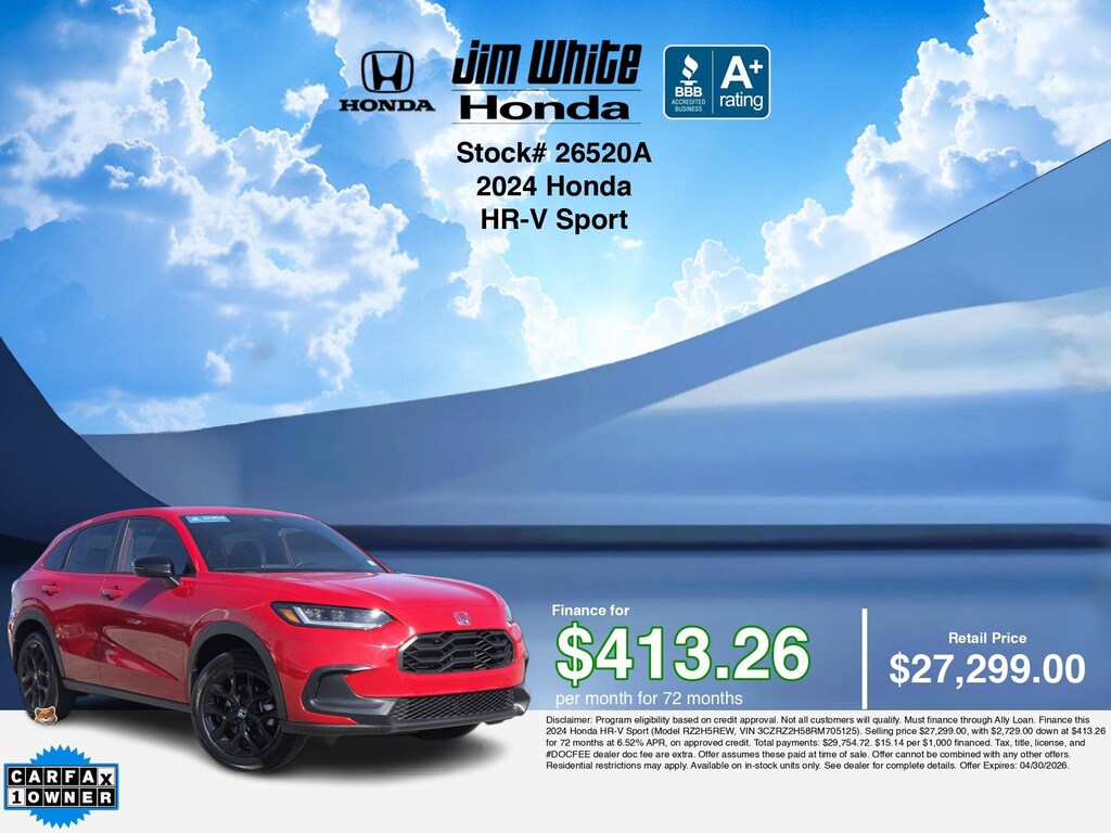 Certified 2024 Honda HR-V Sport SUV