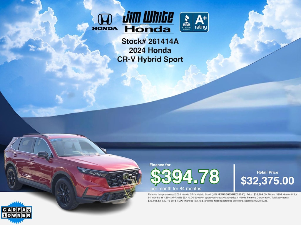 Certified 2024 Honda CR-V Hybrid Sport SUV