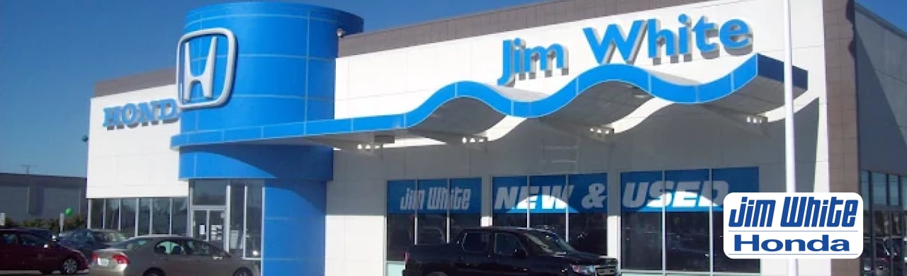 Jim White Honda showcasing Honda vehicles at their dealership.