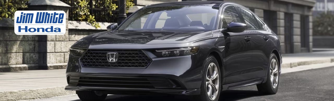 2026 Honda Accord Hybrid exterior redesign parked at Jim White Honda in Maumee, Ohio