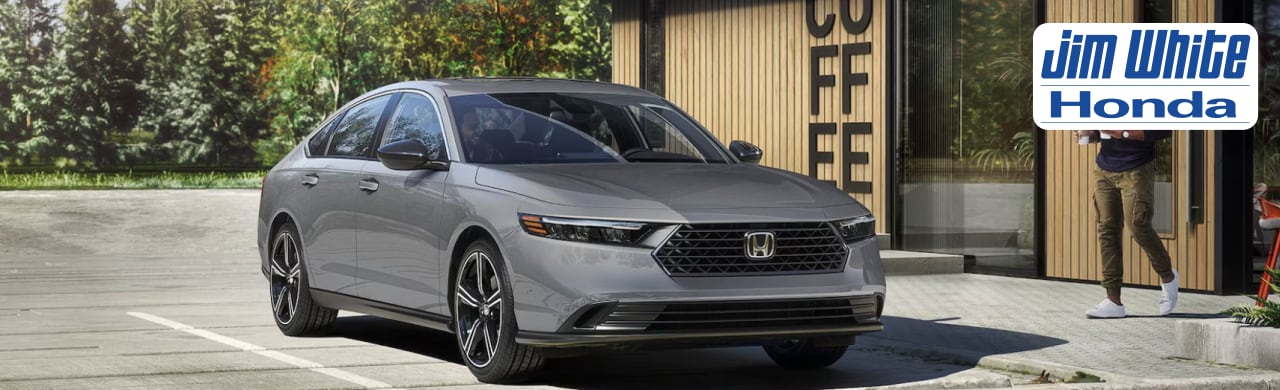 2025 Honda Accord parked in front of Jim White Honda dealership in Toledo, OH