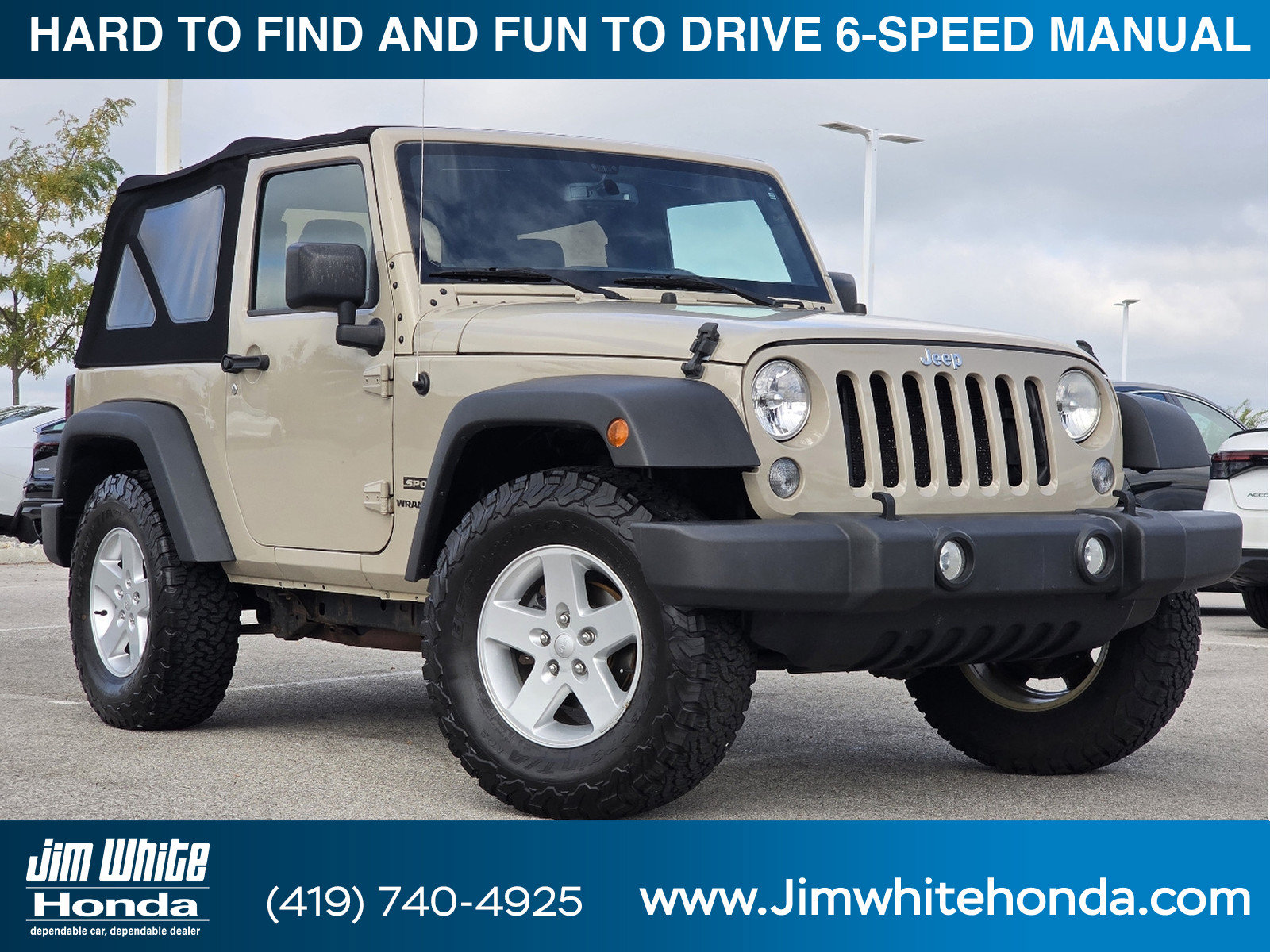 Used 2016 Jeep Wrangler Sport S with VIN 1C4AJWAG1GL211605 for sale in Maumee, OH