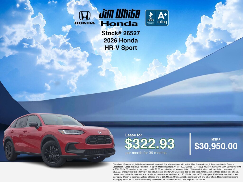 New 2026 Honda HR-V Sport SUV