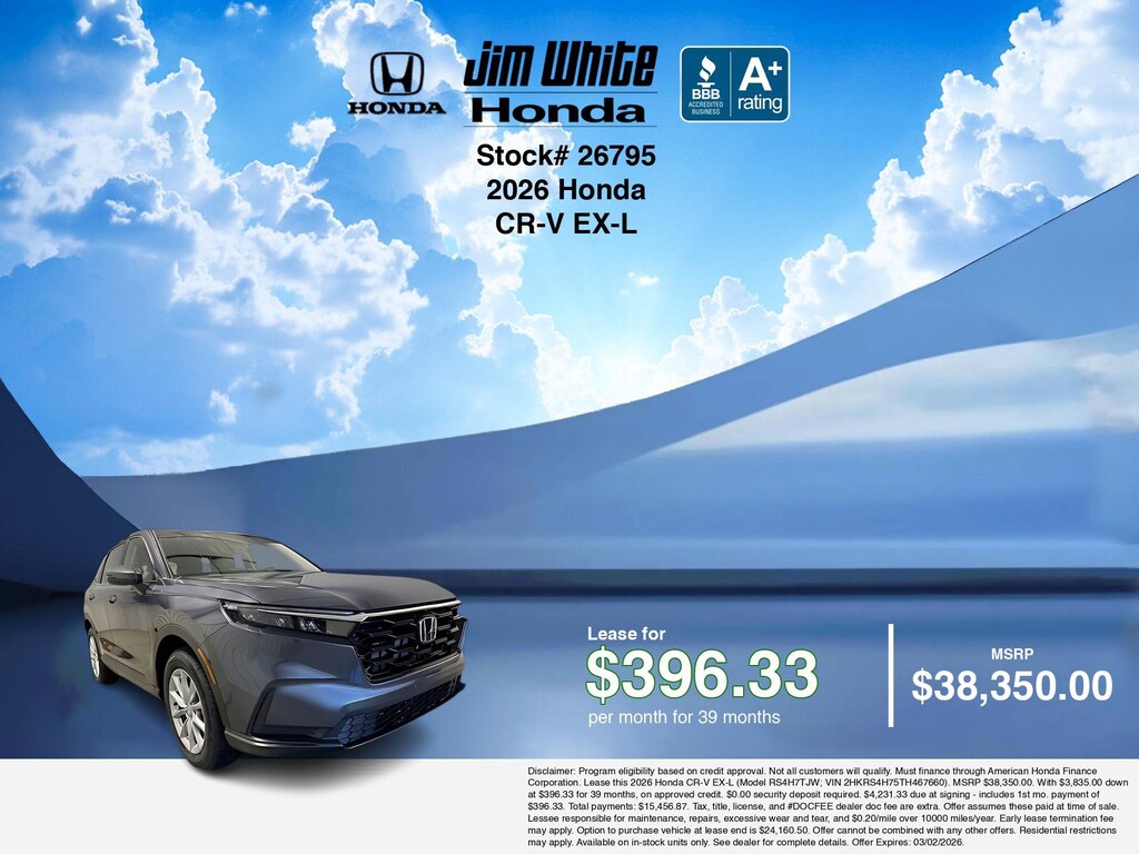 New 2026 Honda CR-V EX-L SUV