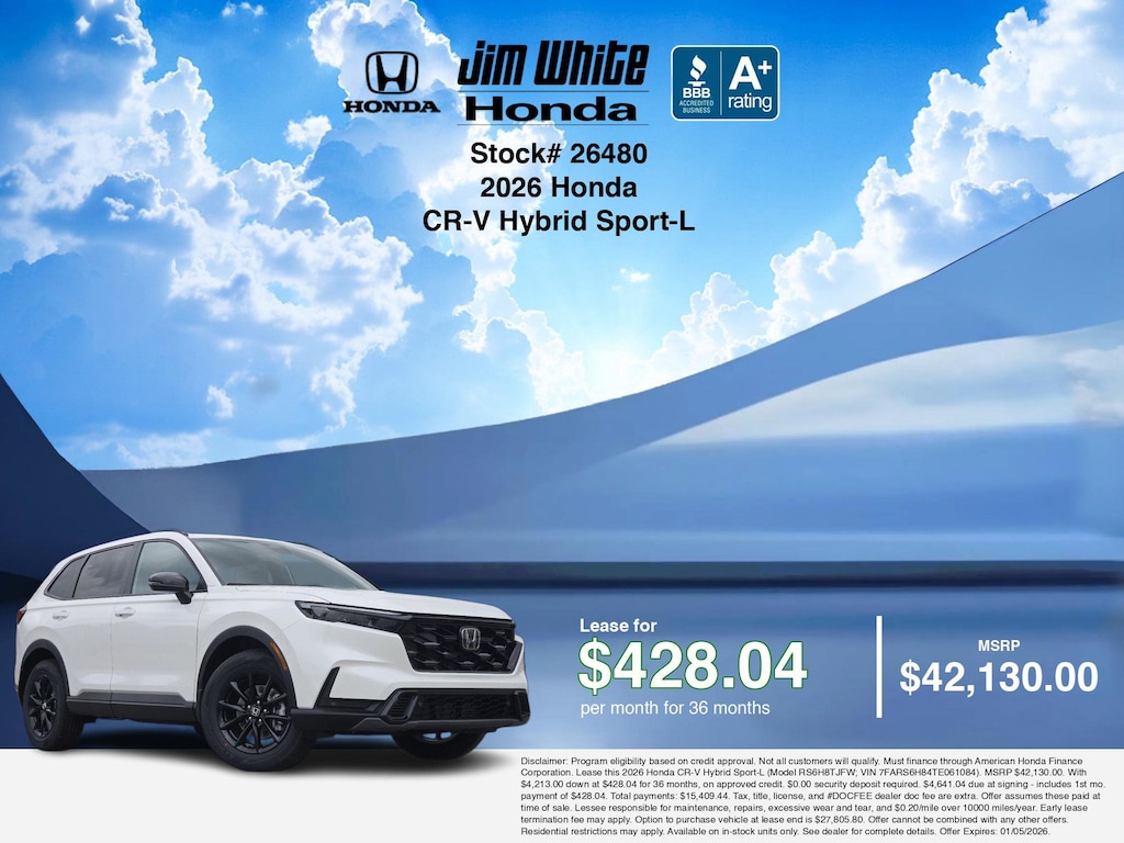New 2026 Honda CR-V Hybrid Sport-L SUV