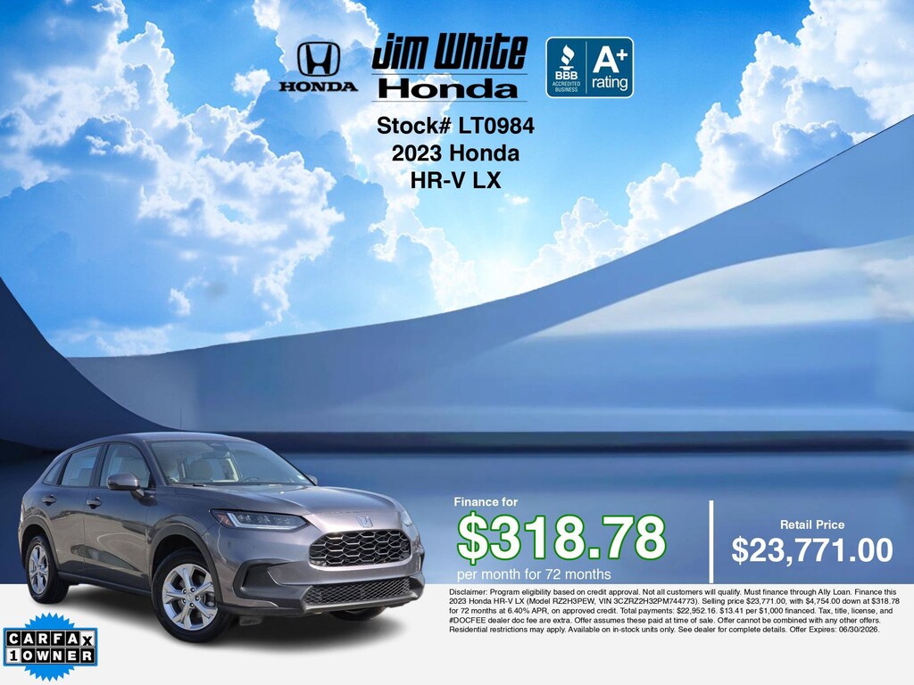 Certified 2023 Honda HR-V LX SUV