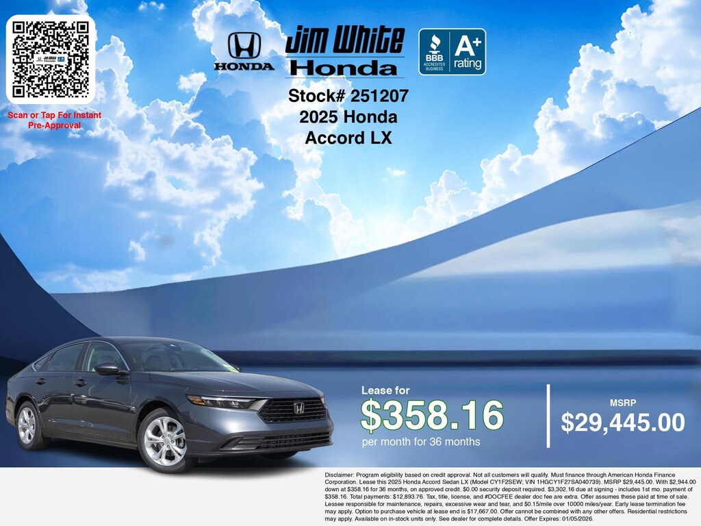 New 2025 Honda Accord LX Sedan