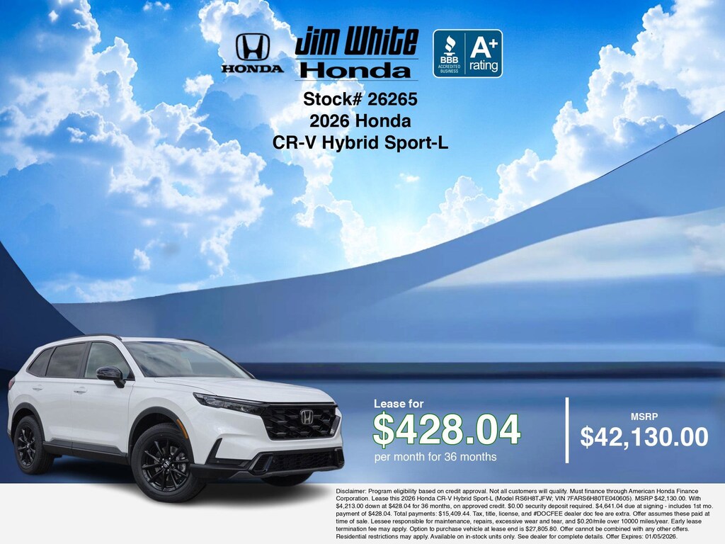 New 2026 Honda CR-V Hybrid Sport-L SUV