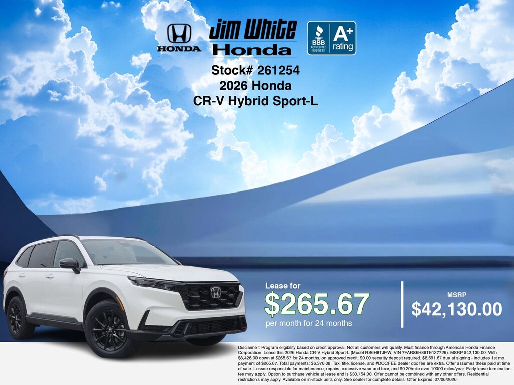 New 2026 Honda CR-V Hybrid Sport-L SUV