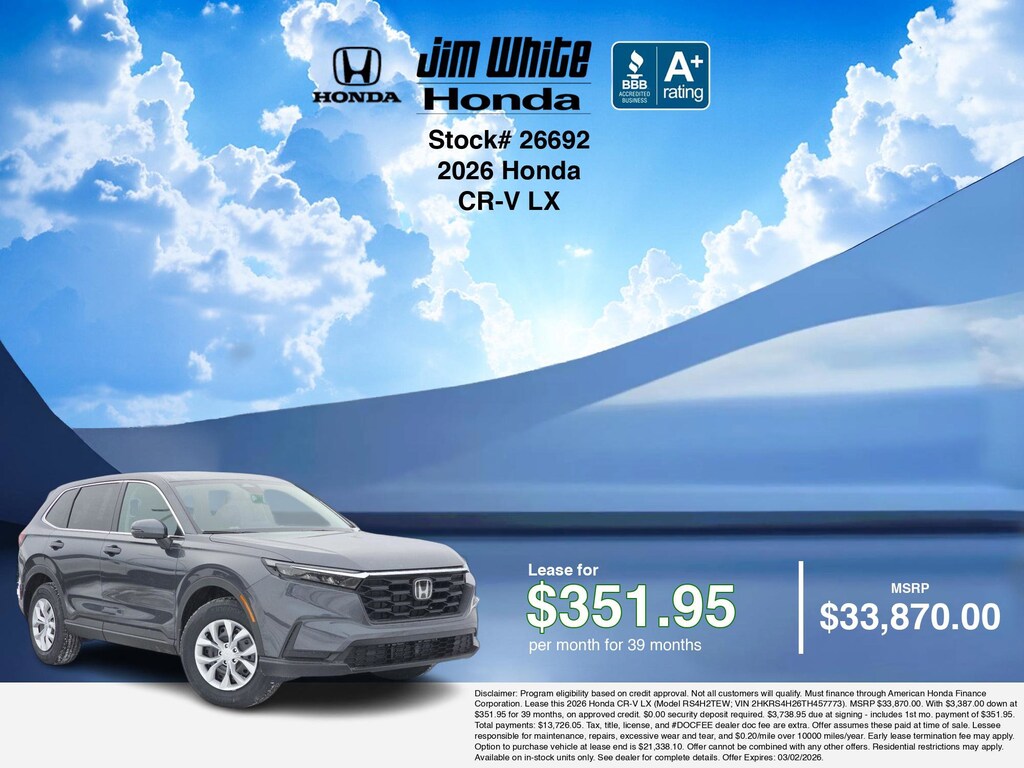 New 2026 Honda CR-V LX SUV