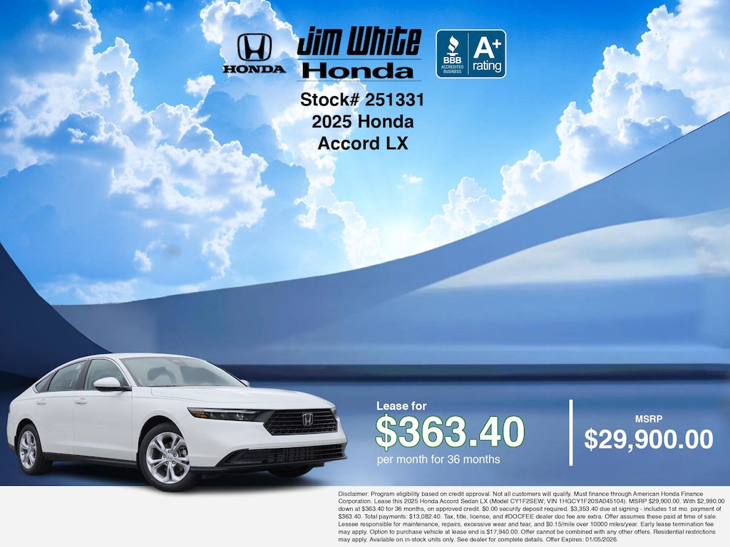 New 2025 Honda Accord LX Sedan