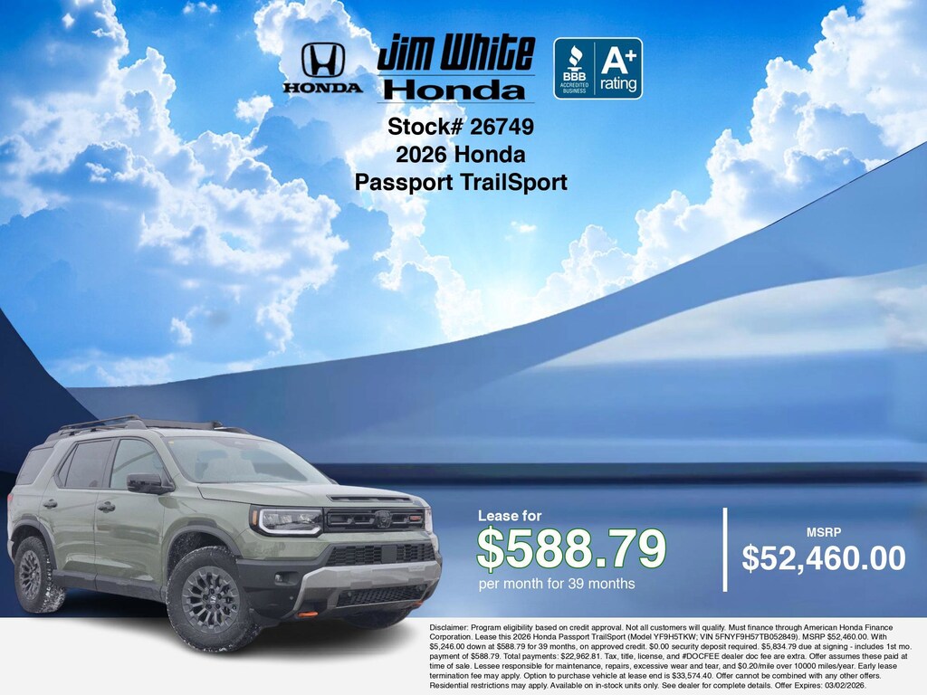 New 2026 Honda Passport TrailSport SUV