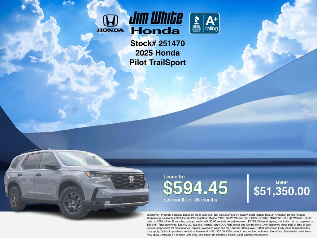 New 2025 Honda Pilot TrailSport SUV