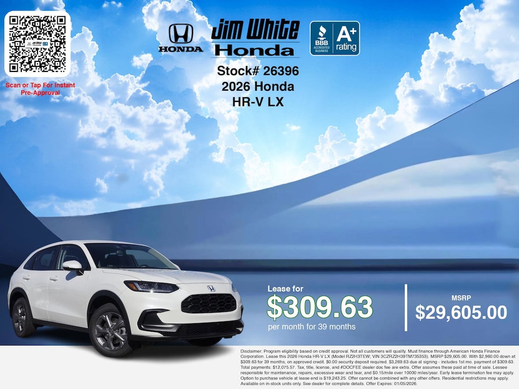 New 2026 Honda HR-V LX SUV