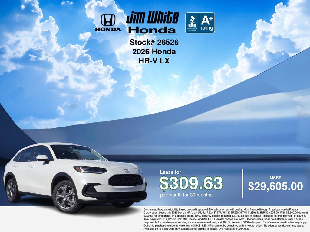 New 2026 Honda HR-V LX SUV