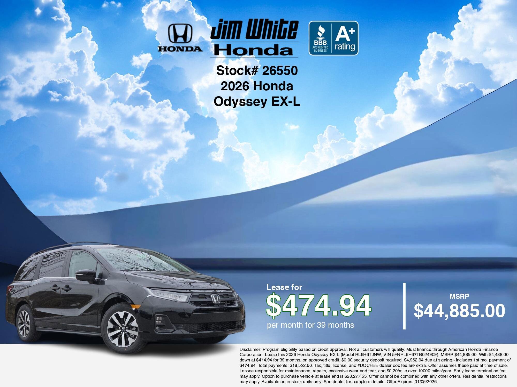 2026 Honda Odyssey EX-L photo 2