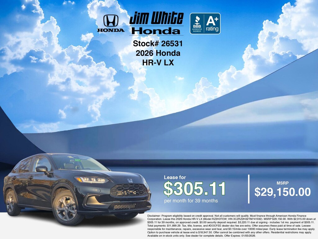 New 2026 Honda HR-V LX SUV