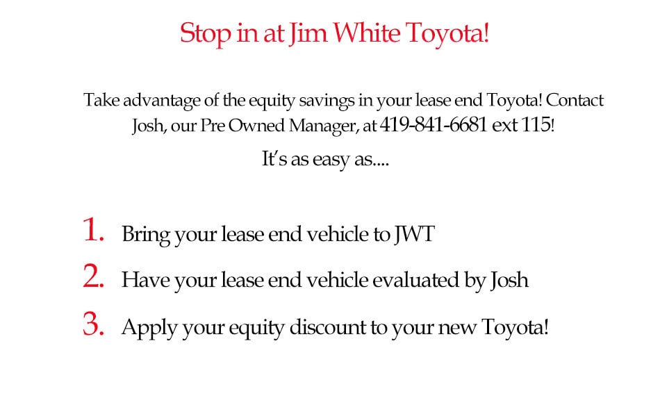 Jim White Toyota Lease Turn-in Center | Turn In Car Lease | Jim White ...