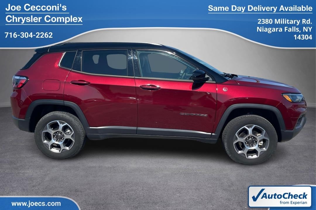 Used 2022 Jeep Compass Trailhawk with VIN 3C4NJDDB3NT230793 for sale in Niagara Falls, NY