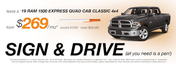 This May You Can Lease The 2024 Ram 1500 Classic Express Quad Cab 4x4 From Only 269 Mo Sign And Drive That Means A Brand New Pick Up Truck