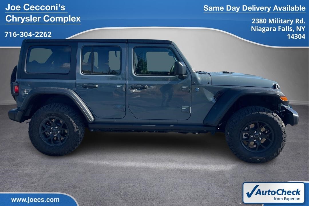 Used 2024 Jeep Wrangler 4xe Willys 4XE with VIN 1C4RJXN65RW237104 for sale in Niagara Falls, NY