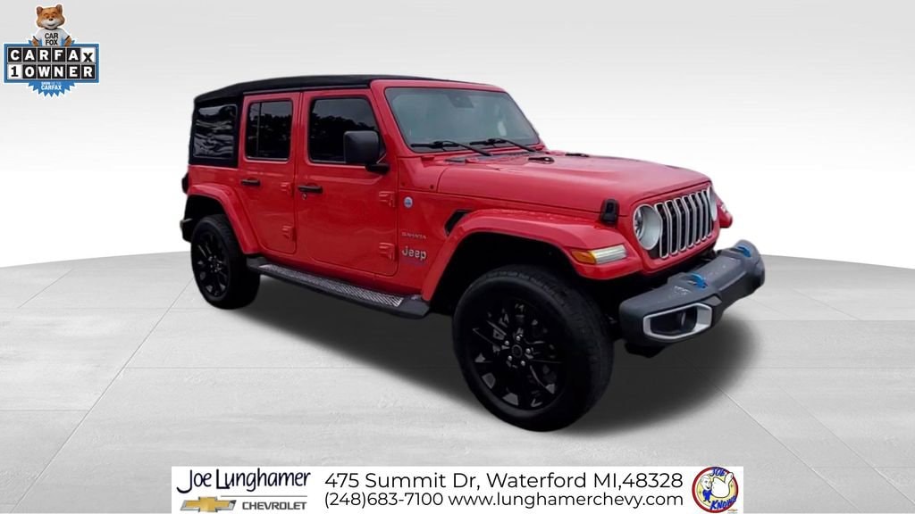 Used 2024 Jeep Wrangler 4xe Sahara 4XE with VIN 1C4RJXP68RW147359 for sale in Waterford Township, MI