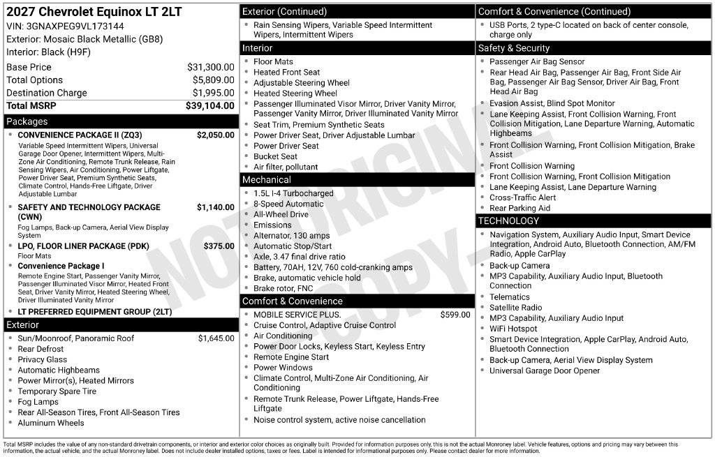 2027 Chevrolet Equinox LT - Photo 11