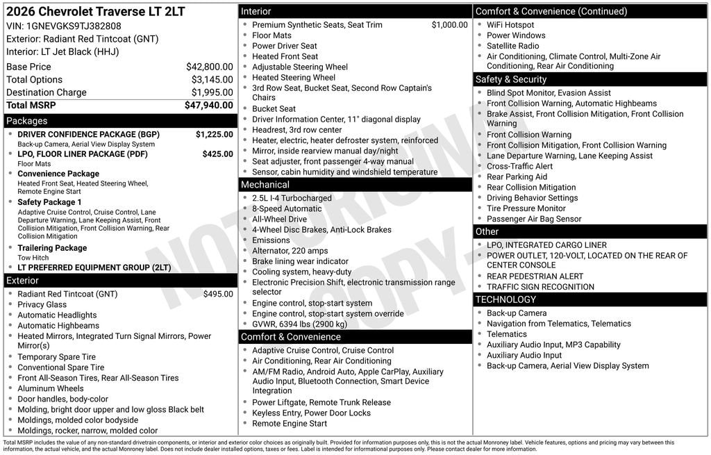 2026 Chevrolet Traverse LT - Photo 11