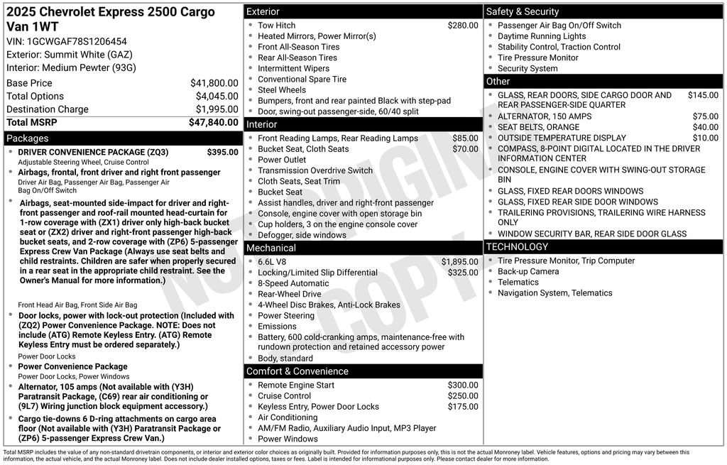 2025 Chevrolet Express Cargo Work Van - Photo 11