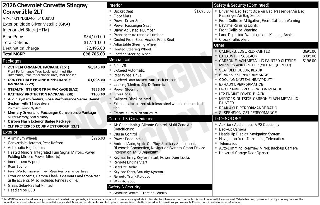 2026 Chevrolet Corvette 2LT - Photo 11