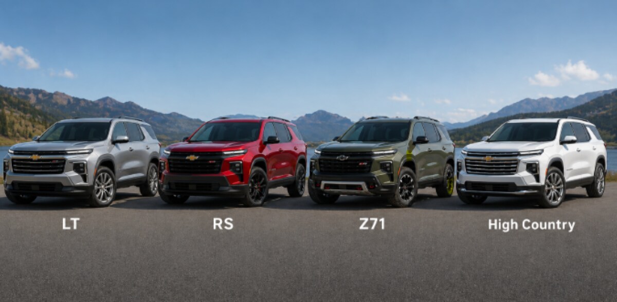 2026 Chevrolet Traverse Trims: LT, RS, Z71, High Country.