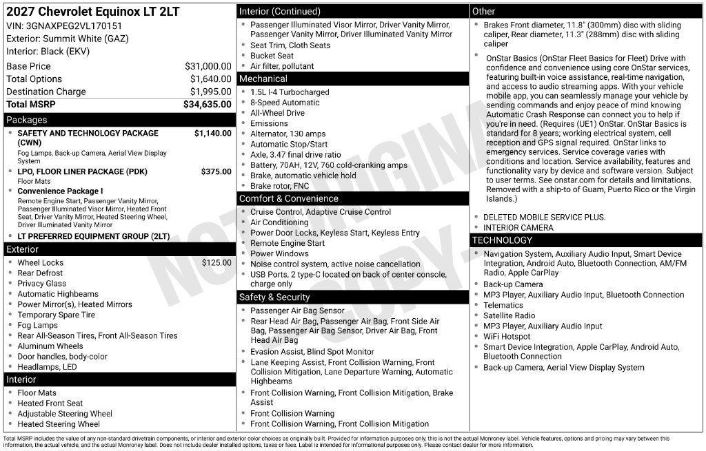 2027 Chevrolet Equinox LT - Photo 11