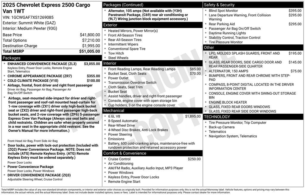 2025 Chevrolet Express Cargo Work Van - Photo 11