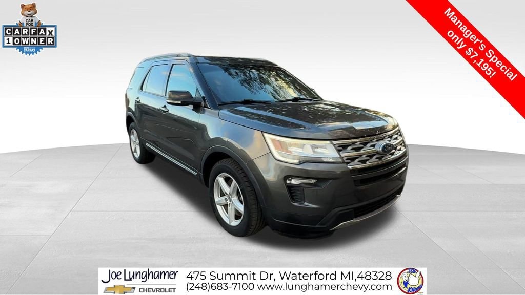 Used 2018 Ford Explorer XLT with VIN 1FM5K7DH0JGA41158 for sale in Waterford Township, MI