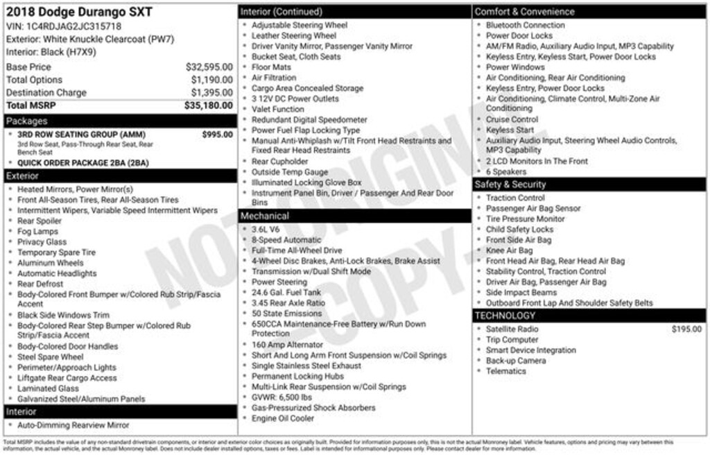 Used 2018 Dodge Durango SXT SUV