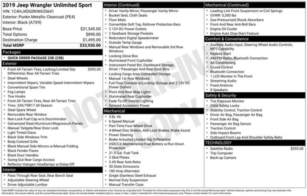 Used 2019 Jeep Wrangler Unlimited Sport SUV