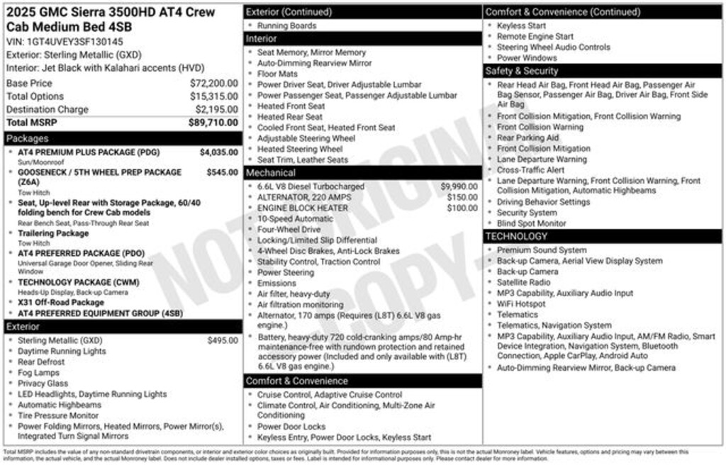 Used 2025 GMC Sierra 3500HD AT4 Truck