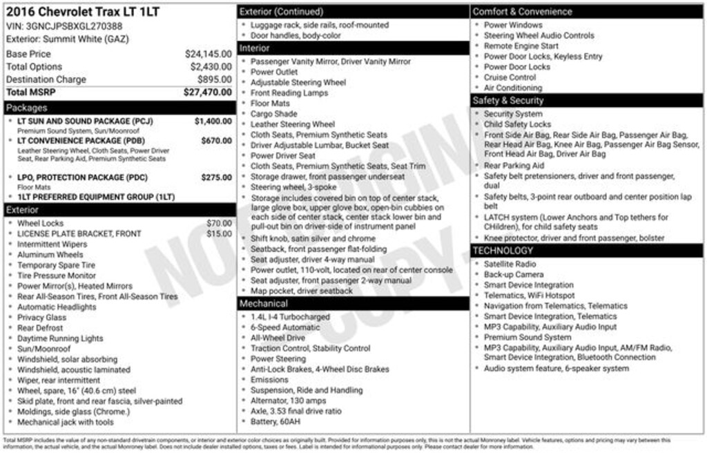 Used 2016 Chevrolet Trax LT SUV