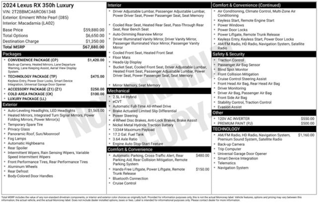 Used 2024 Lexus RX 350h Luxury SUV