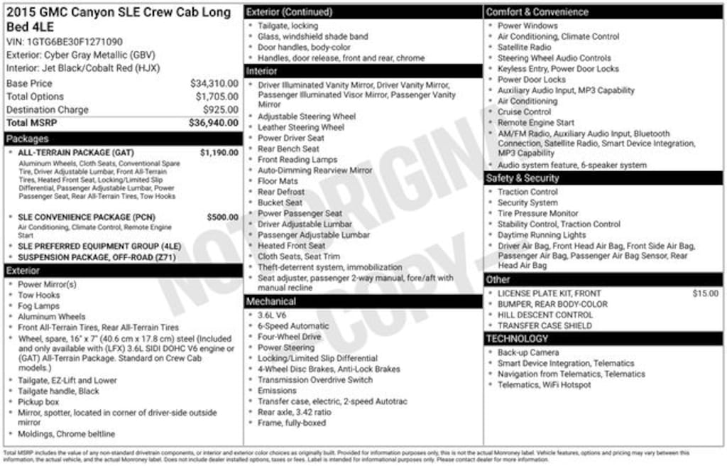 Used 2015 GMC Canyon SLE1 Truck
