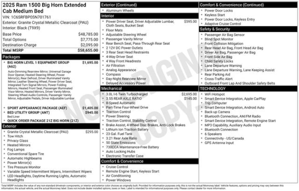 Used 2025 Ram 1500 Big Horn/Lone Star Truck