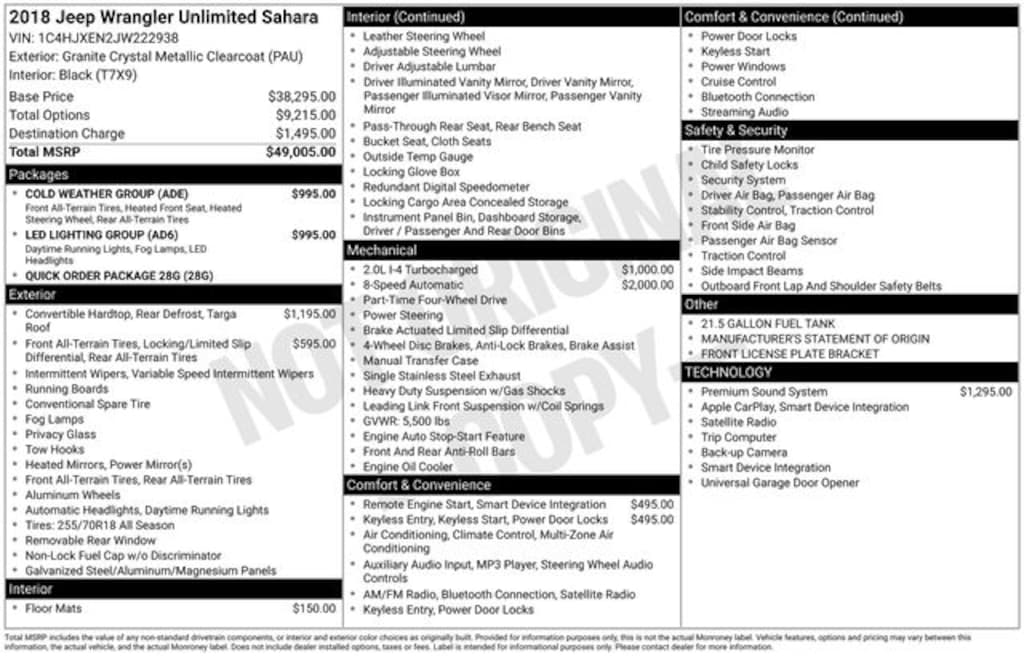 Used 2018 Jeep Wrangler Unlimited Sahara SUV